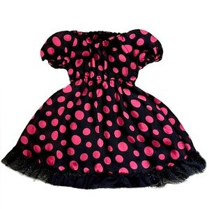 George Pink Polka Dot Dress or Top with Lace Trim, Size 6-6X, Minor Flaws